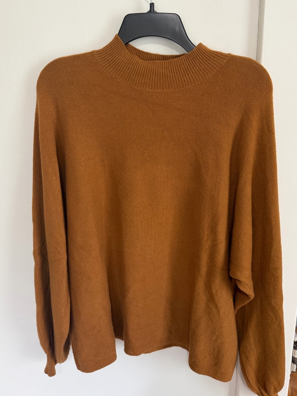 Dreamers Cozy Mock Neck Sweater in Cognac Brown
